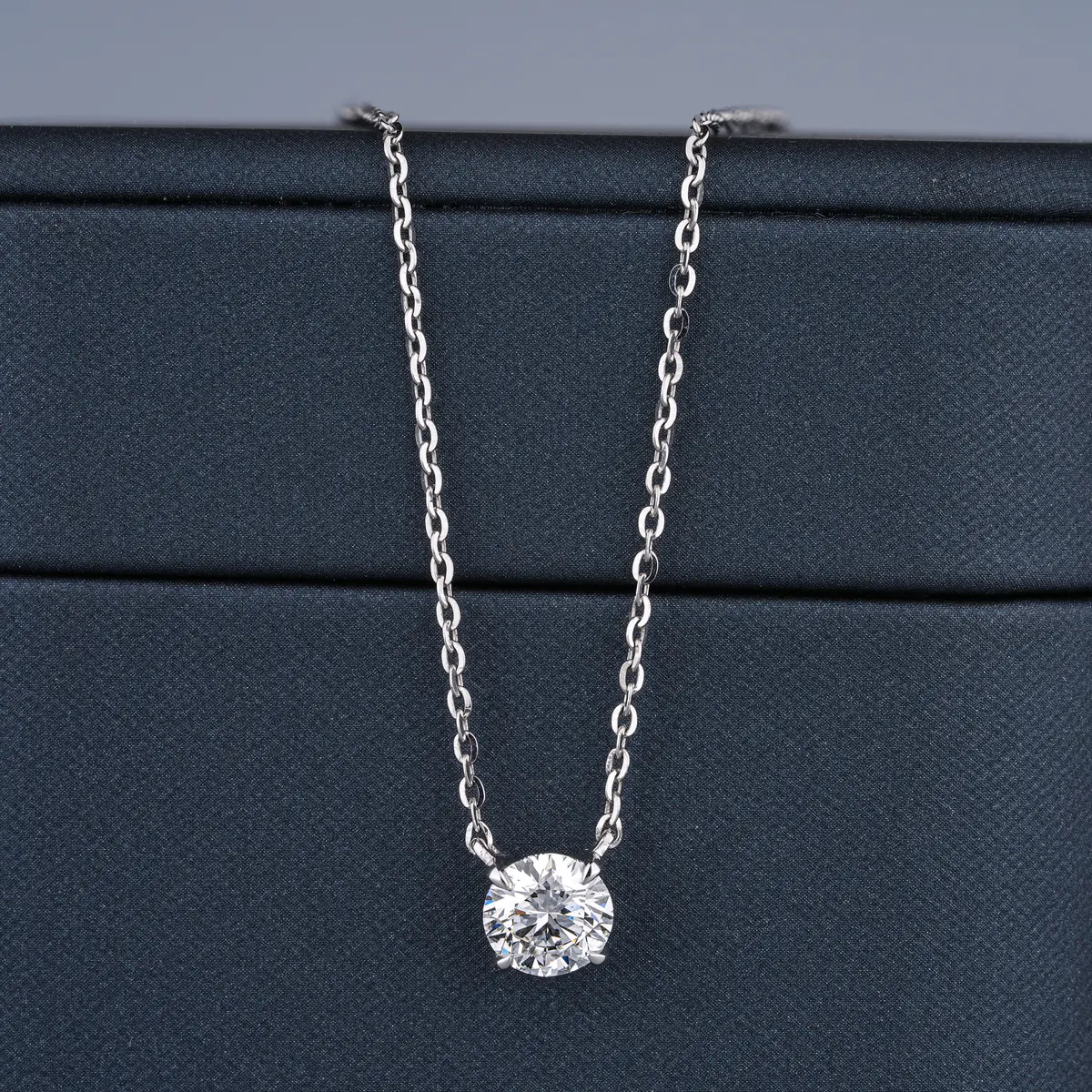 Round Diamond Solitaire Necklace 